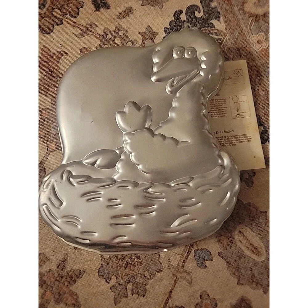 Lot - 4 Vtg Wilton Cake Pans Big Bird Elmo Cookie Monster Sesame Street Cartoon